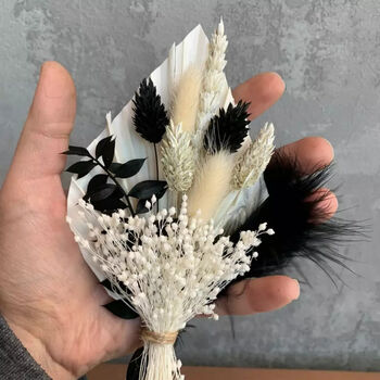 Mini Black And White Dried Flower Bouquet, 3 of 3