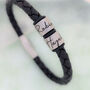 Men's Personalised Engraved Leather Bracelet, thumbnail 6 of 8