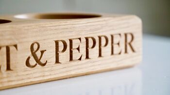 Engraved Wooden Salt And Pepper Bowls, 3 of 5