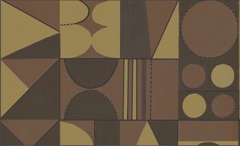 Take Shape Wallpaper, Chocolate + Terracotta + Straw, 3 of 3