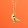 Pigeon Sterling Silver Gold Plated Necklace, thumbnail 2 of 10