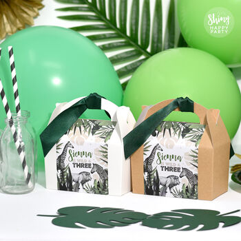 Personalised Mono Jungle Safari Birthday Party Gift Box, 5 of 7