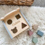 Personalised Wooden Teddy Sorterbox Puzzle Shapes Toy, thumbnail 1 of 7