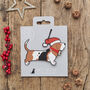 Christmas Basset Hound Dog Pin Badge, thumbnail 7 of 12