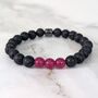 Men's Ruby And Lava Bead July Birthstone Bracelet, thumbnail 1 of 9