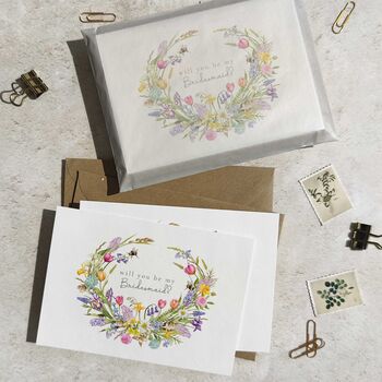 Spring Flowers Will You Be My Bridesmaid Card, 6 of 6