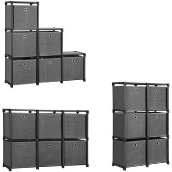 Six Cubes Storage Boxes Ladder Storage Organiser Unit, 6 of 9