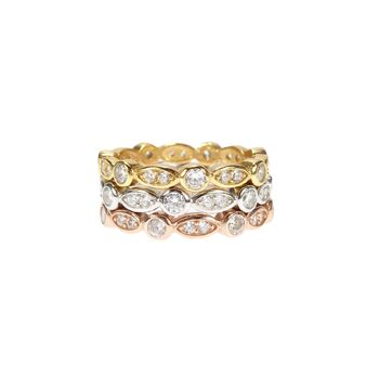 Classic Eternity Rings, Cz, Gold Vermeil On 925 Silver, 2 of 11