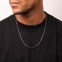 Mens Sterling Silver Light Box Chain Necklace, thumbnail 1 of 11