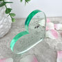 Personalised Wedding Script Text Acrylic Freestanding Heart, thumbnail 4 of 5