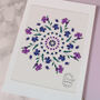 Birth Flower Mandala Personalised Print, thumbnail 3 of 12