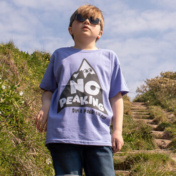 No Peaking Boys' Hiking Slogan T Shirt, 2 of 3