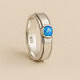 Personalised Sterling Silver Slim Blue Opal Spinner Ring, thumbnail 3 of 8