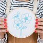 Forget Me Not Embroidery Hoop Kit, thumbnail 3 of 5