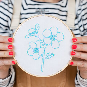 Forget Me Not Embroidery Hoop Kit, 3 of 5