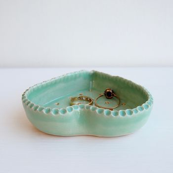 Handmade Turquoise Heart Ceramic Jewellery Dish, 7 of 7