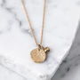 Gold Vermeil Fingerprint Stamp Necklace And Heart Charm, thumbnail 3 of 10