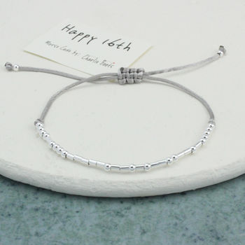 'Happy 16th' Birthday Morse Code Bracelet, 3 of 8
