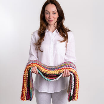 Chunky Stripy Blanket Beginner Knitting Kit, 3 of 10