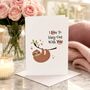 Funny Sloth Valentine’s Card, thumbnail 2 of 6