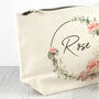 Personalised Wedding Wreath Cosmetic Bag, thumbnail 3 of 3