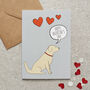 Golden Retriever Valentine's Day Card, thumbnail 1 of 2
