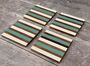 Set Of Four Turquoise Stripe Coasters, thumbnail 1 of 3