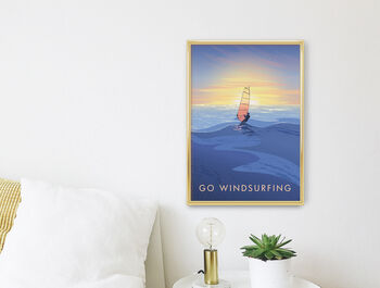 Go Windsurfing Travel Poster Art Print, 3 of 8