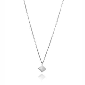 Sterling Silver Mini Octahedron Necklace, 2 of 6
