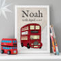 New Baby London Bus Nursery Print, thumbnail 1 of 2