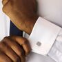 Personalised 9ct White Gold Engravable Square Swivel Back Cufflinks, thumbnail 1 of 3