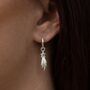 Shooting Star Charm Hoop Earrings, Sterling Silver Or Gold Plated, thumbnail 1 of 6