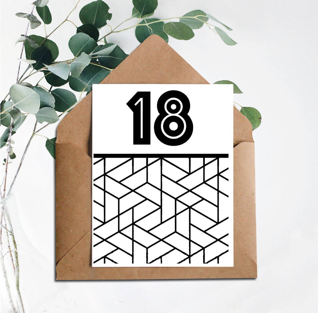 Image of 18 Printed Birthday Card