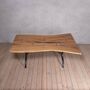 Nord Solid Live Edge Oak Industrial Dining Table, thumbnail 2 of 6