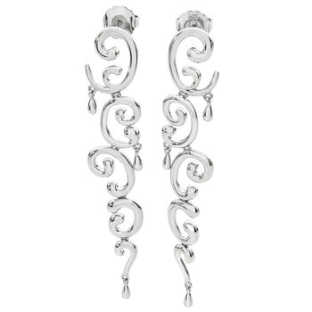 925 Sterling Silver Designer Element Drop Earrings, 2 of 4