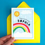 Personalised Birthday Card Rainbow Greeting Card, thumbnail 3 of 7