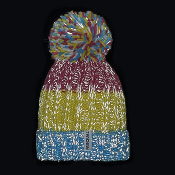 Pansexual Colours Fleece Lined Reflective Bobble Hat, 2 of 2