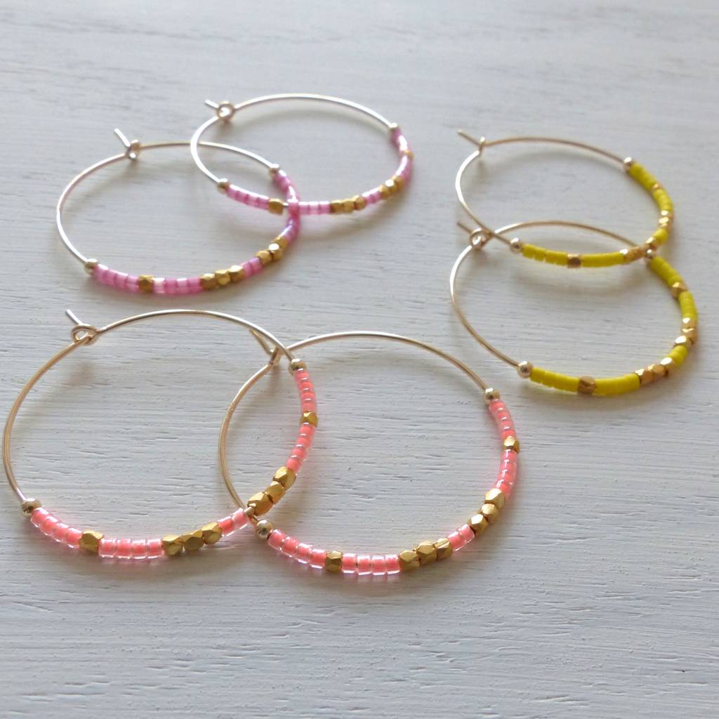 18k Gold Filled Colorful Hoops | Neon Enamel Hoop Earrings – MIA J