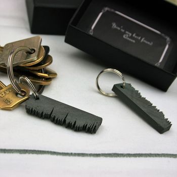 Pair Of Favourite Song Sound Wave Key Rings, 6 of 12