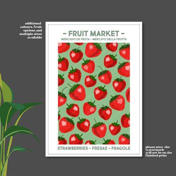 Strawberries Fruit Market Poster, 4 of 4