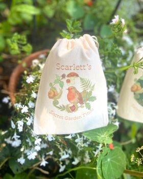 Personalised Secret Garden Christmas Seed Bag, 2 of 5