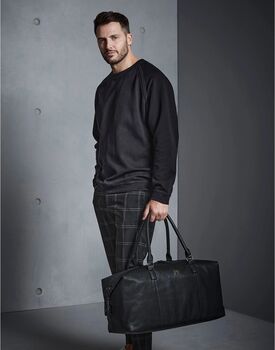 Personalised Leather Look Nuhide Pu Leather Weekender, 4 of 7