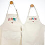 Multicoloured Mum And Child Personalised Natural Apron Set, thumbnail 1 of 4