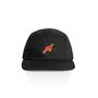 Hoy Embroidered Five Panel Hat Pitch Black / Sunrise, thumbnail 1 of 4