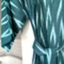 Cotton Wrap Kimono In Green Ikat Weave, thumbnail 7 of 7