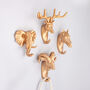 G Decor Ornamental Gold Animal Heads Resin Wall Hook, thumbnail 2 of 9