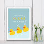Get Your Ducks In A Row Bathroom Print, thumbnail 2 of 3