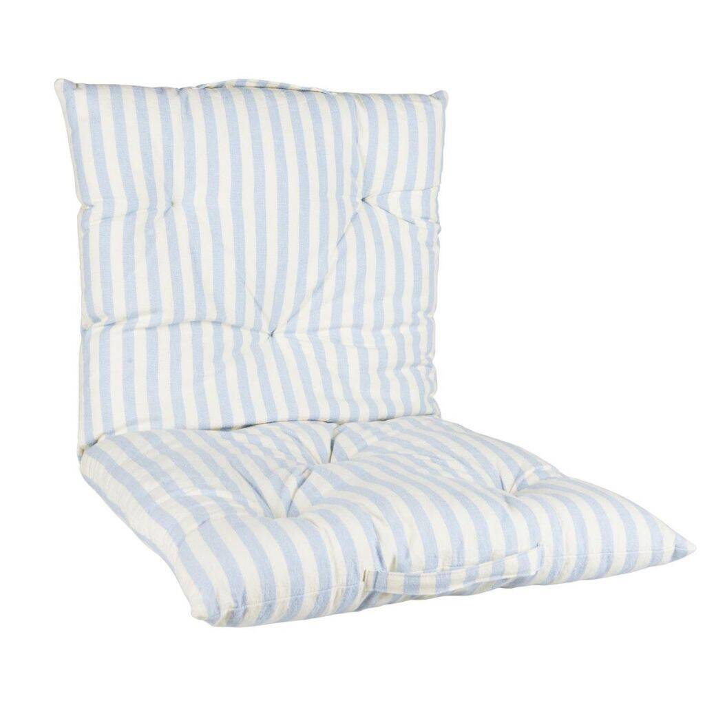 Mattress Cushion Frederik Dusty Blue And White Stripes, 1 of 4
