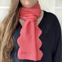 Personalised Scallop Edge Cashmere Scarf In Coral, thumbnail 2 of 8