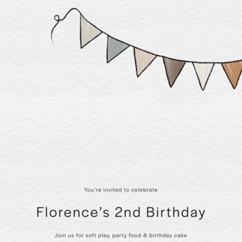 Bunting Birthday Party Invitations, 2 of 3